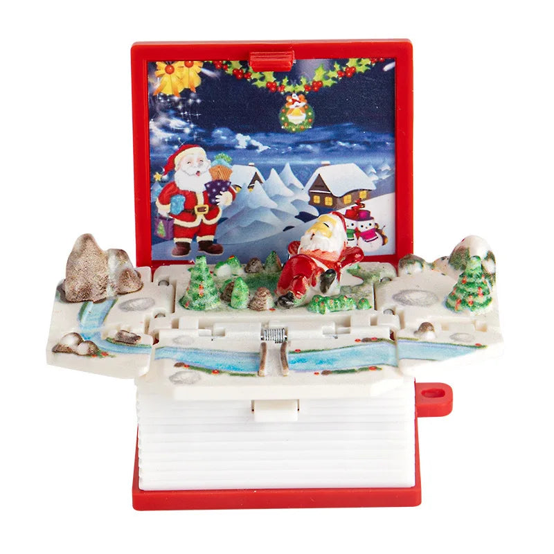 3D Stereoscopic Dinosaur Folding Bomb Book Mini Keychain Space Astronaut Puzzle Castle Decompress Creative （Random Background）